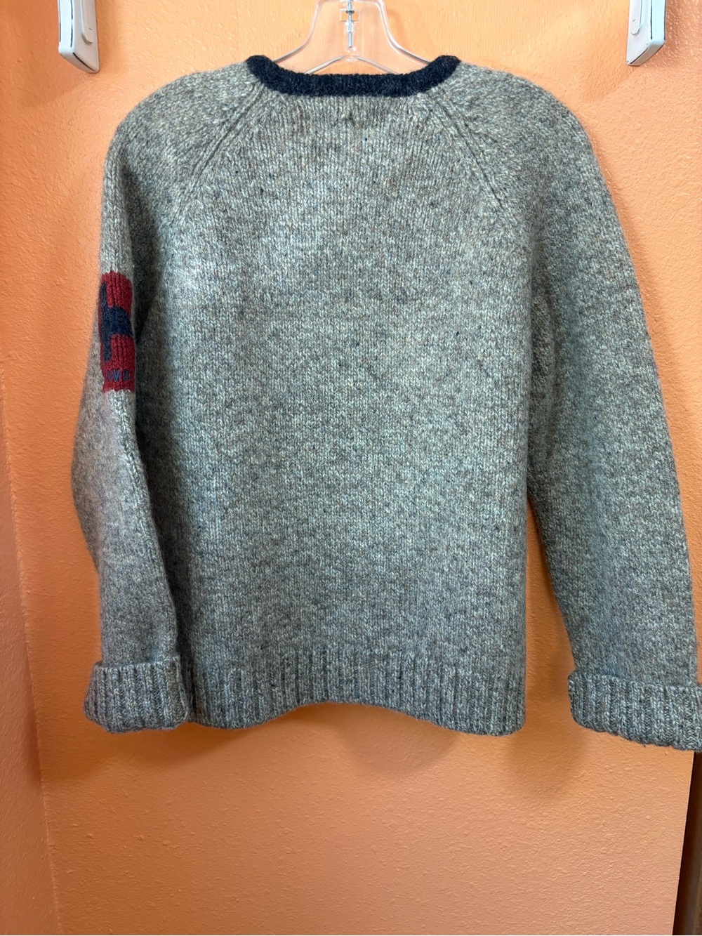 Abercrombie & Fitch Y2K Men's/unisex Gray Wool V-Neck Sweater Size S - Picture 3 of 6